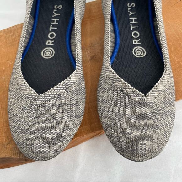 Rothy’s The Flat Taupe Heather Grey Heathered Neutral Round Toe Slip On Shoes 7 - Picture 2 of 16